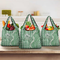 Green Hawaii Palaka Cowboy Turtle Grocery Bag Hawaiian Paniolo Puakenikeni Maile Lei DT05 3-pack One Size Green - Polynesian Pride