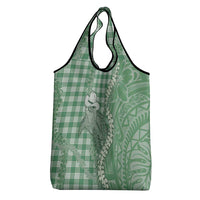 Green Hawaii Palaka Cowboy Turtle Grocery Bag Hawaiian Paniolo Puakenikeni Maile Lei DT05 - Polynesian Pride