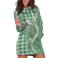 Green Hawaii Palaka Cowboy Turtle Hoodie Dress Hawaiian Paniolo Puakenikeni Maile Lei DT05 Green - Polynesian Pride