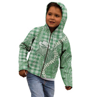 Green Hawaii Palaka Cowboy Turtle Kid Hoodie Hawaiian Paniolo Puakenikeni Maile Lei DT05 - Polynesian Pride
