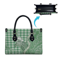 Green Hawaii Palaka Cowboy Turtle Leather Bag Hawaiian Paniolo Puakenikeni Maile Lei DT05 - Polynesian Pride