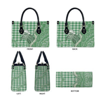 Green Hawaii Palaka Cowboy Turtle Leather Bag Hawaiian Paniolo Puakenikeni Maile Lei DT05 - Polynesian Pride