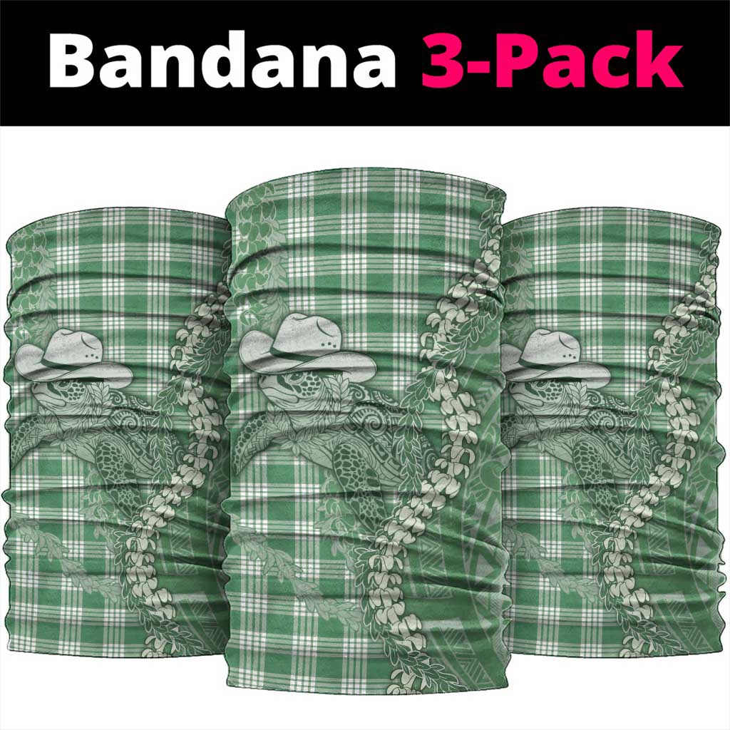 Green Hawaii Palaka Cowboy Turtle Neck Gaiter Hawaiian Paniolo Puakenikeni Maile Lei DT05 package One Size: 25*50cm Green - Polynesian Pride
