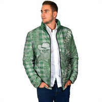 Green Hawaii Palaka Cowboy Turtle Padded Jacket Hawaiian Paniolo Puakenikeni Maile Lei DT05 - Polynesian Pride