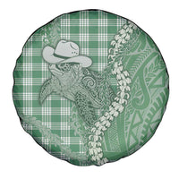 Green Hawaii Palaka Cowboy Turtle Spare Tire Cover Hawaiian Paniolo Puakenikeni Maile Lei DT05 - Polynesian Pride