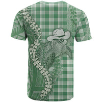 Green Hawaii Palaka Cowboy Turtle T Shirt Hawaiian Paniolo Puakenikeni Maile Lei DT05 - Polynesian Pride