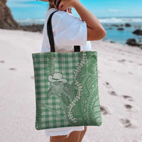 Green Hawaii Palaka Cowboy Turtle Tote Bag Hawaiian Paniolo Puakenikeni Maile Lei DT05 - Polynesian Pride