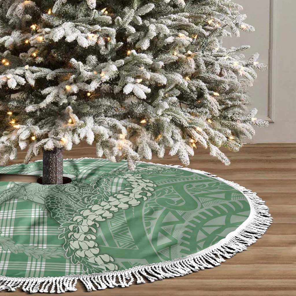 Green Hawaii Palaka Cowboy Turtle Tree Skirt Hawaiian Paniolo Puakenikeni Maile Lei DT05 - Polynesian Pride