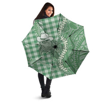 Green Hawaii Palaka Cowboy Turtle Umbrella Hawaiian Paniolo Puakenikeni Maile Lei DT05 - Polynesian Pride