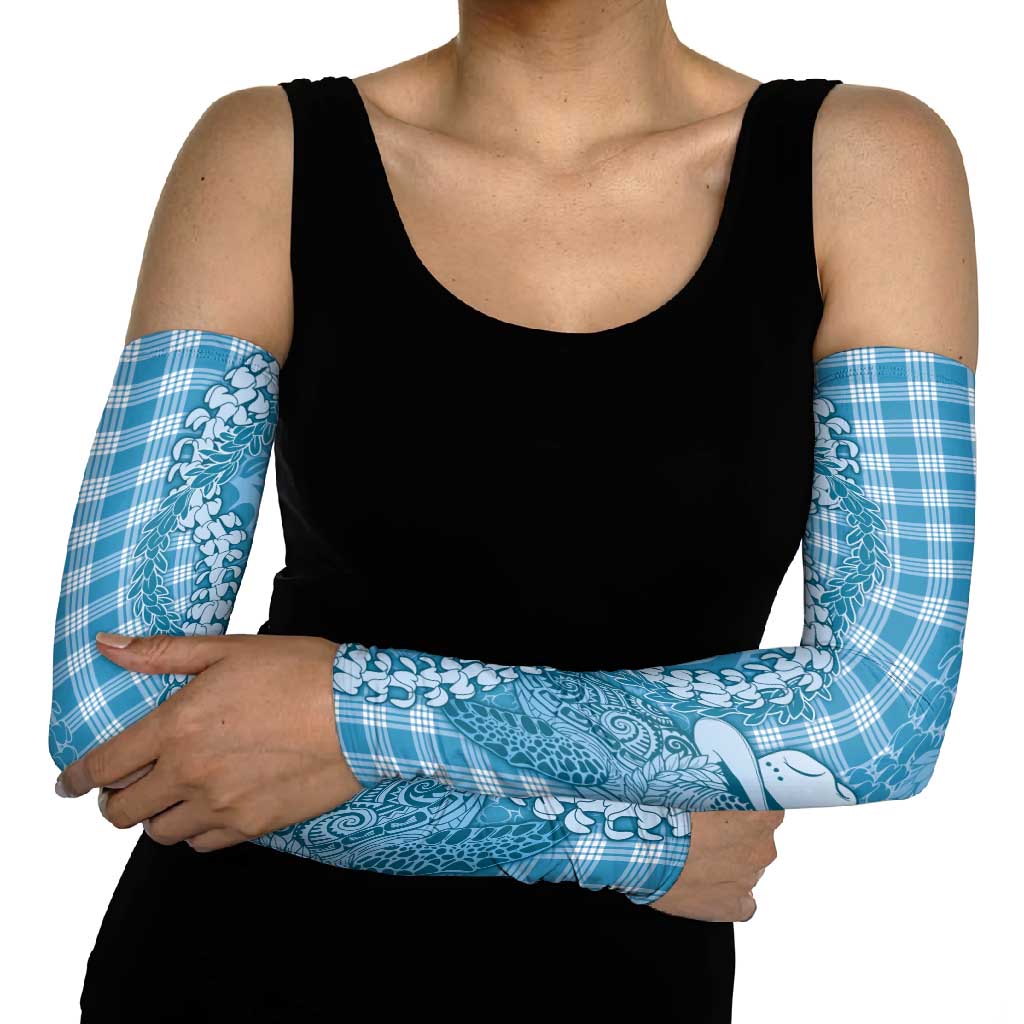 Blue Hawaii Palaka Cowboy Turtle Arm Sleeves Hawaiian Paniolo Puakenikeni Maile Lei DT05 - Polynesian Pride