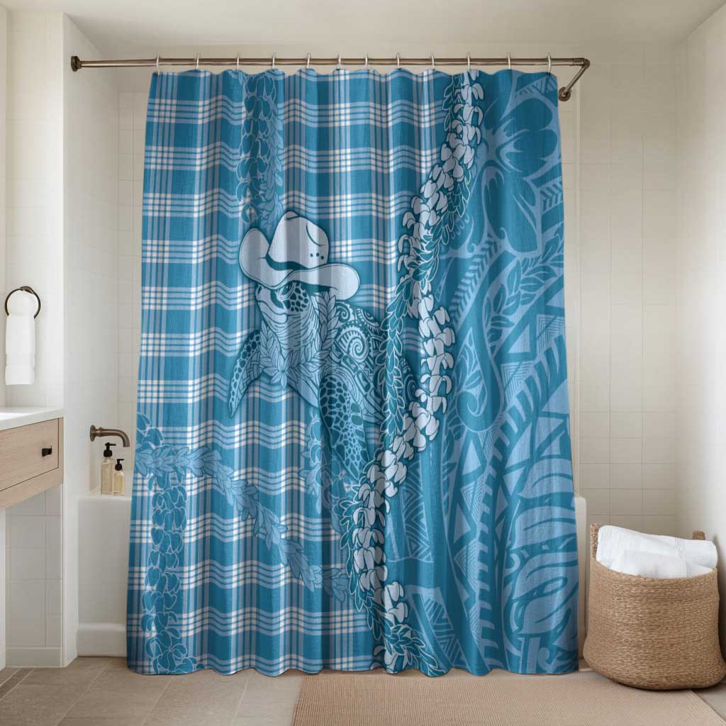 Blue Hawaii Palaka Cowboy Turtle Bathroom Set Hawaiian Paniolo Puakenikeni Maile Lei - Polynesian Pride