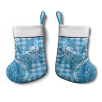 Blue Hawaii Palaka Cowboy Turtle Christmas Stocking Hawaiian Paniolo Puakenikeni Maile Lei DT05 - Polynesian Pride