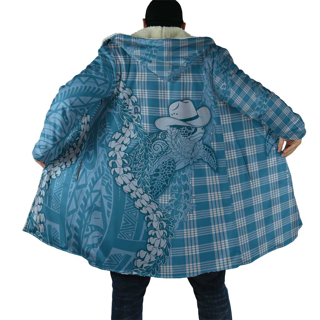 Blue Hawaii Palaka Cowboy Turtle Cloak Hawaiian Paniolo Puakenikeni Maile Lei - Polynesian Pride