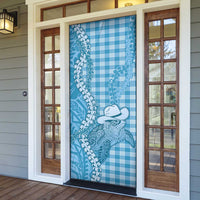 Blue Hawaii Palaka Cowboy Turtle Door Cover Hawaiian Paniolo Puakenikeni Maile Lei DT05 - Polynesian Pride