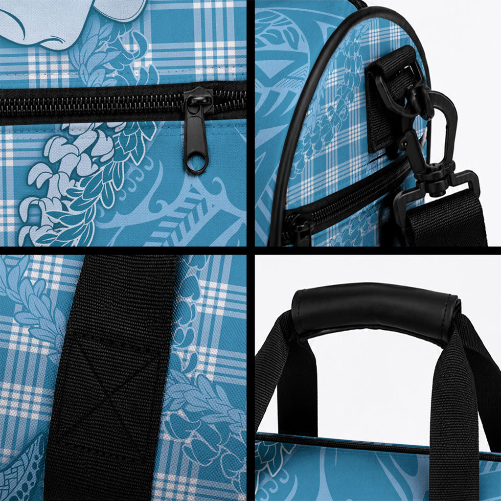 Blue Hawaii Palaka Cowboy Turtle Duffle Bag Hawaiian Paniolo Puakenikeni Maile Lei