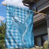 Blue Hawaii Palaka Cowboy Turtle Garden Flag Hawaiian Paniolo Puakenikeni Maile Lei DT05 - Polynesian Pride