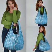 Blue Hawaii Palaka Cowboy Turtle Grocery Bag Hawaiian Paniolo Puakenikeni Maile Lei DT05 - Polynesian Pride