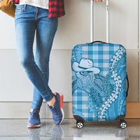 Blue Hawaii Palaka Cowboy Turtle Luggage Cover Hawaiian Paniolo Puakenikeni Maile Lei DT05 - Polynesian Pride