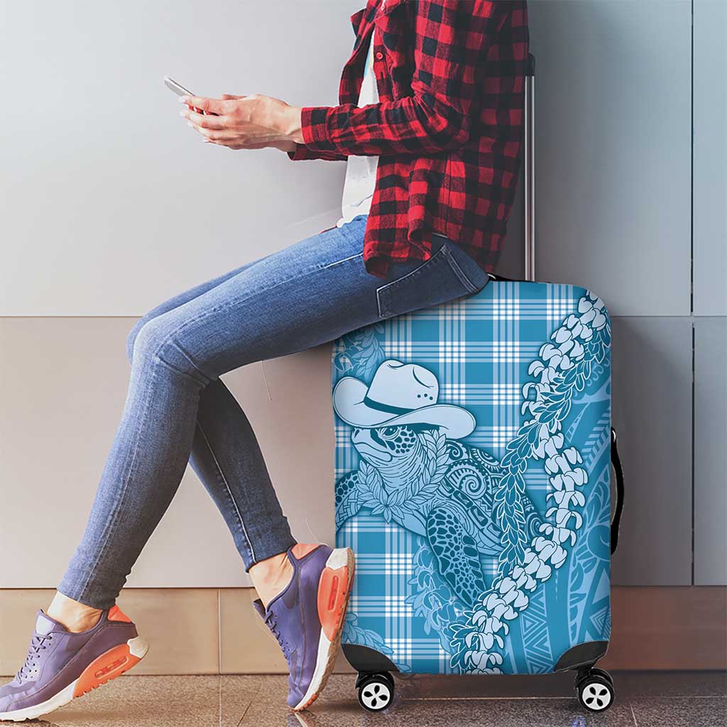 Blue Hawaii Palaka Cowboy Turtle Luggage Cover Hawaiian Paniolo Puakenikeni Maile Lei DT05 - Polynesian Pride