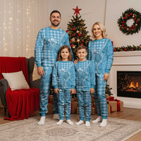 Blue Hawaii Palaka Cowboy Turtle Christmas Pajama Set Hawaiian Paniolo Puakenikeni Maile Lei DT05 - Polynesian Pride
