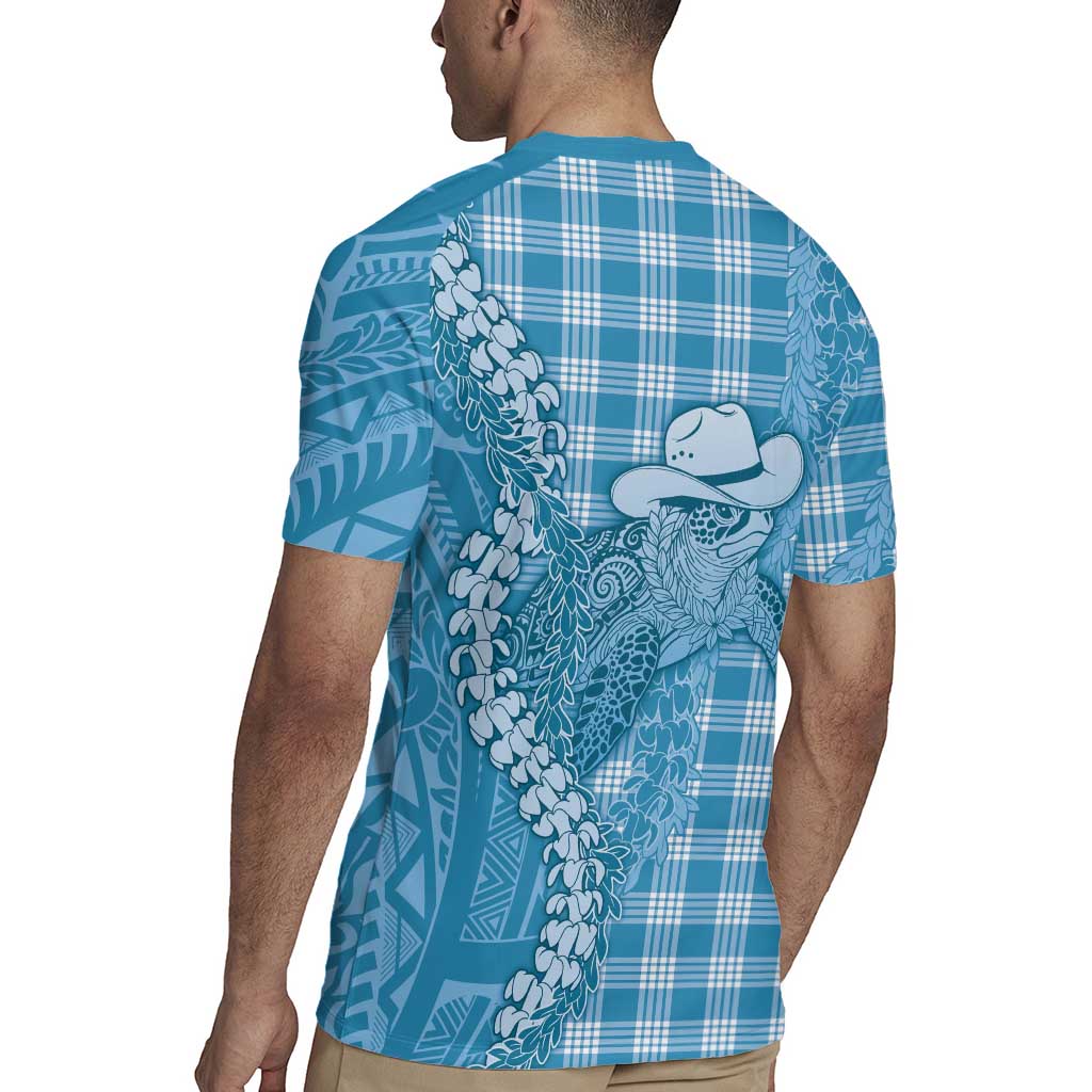 Blue Hawaii Palaka Cowboy Turtle Rugby Jersey Hawaiian Paniolo Puakenikeni Maile Lei DT05 - Polynesian Pride