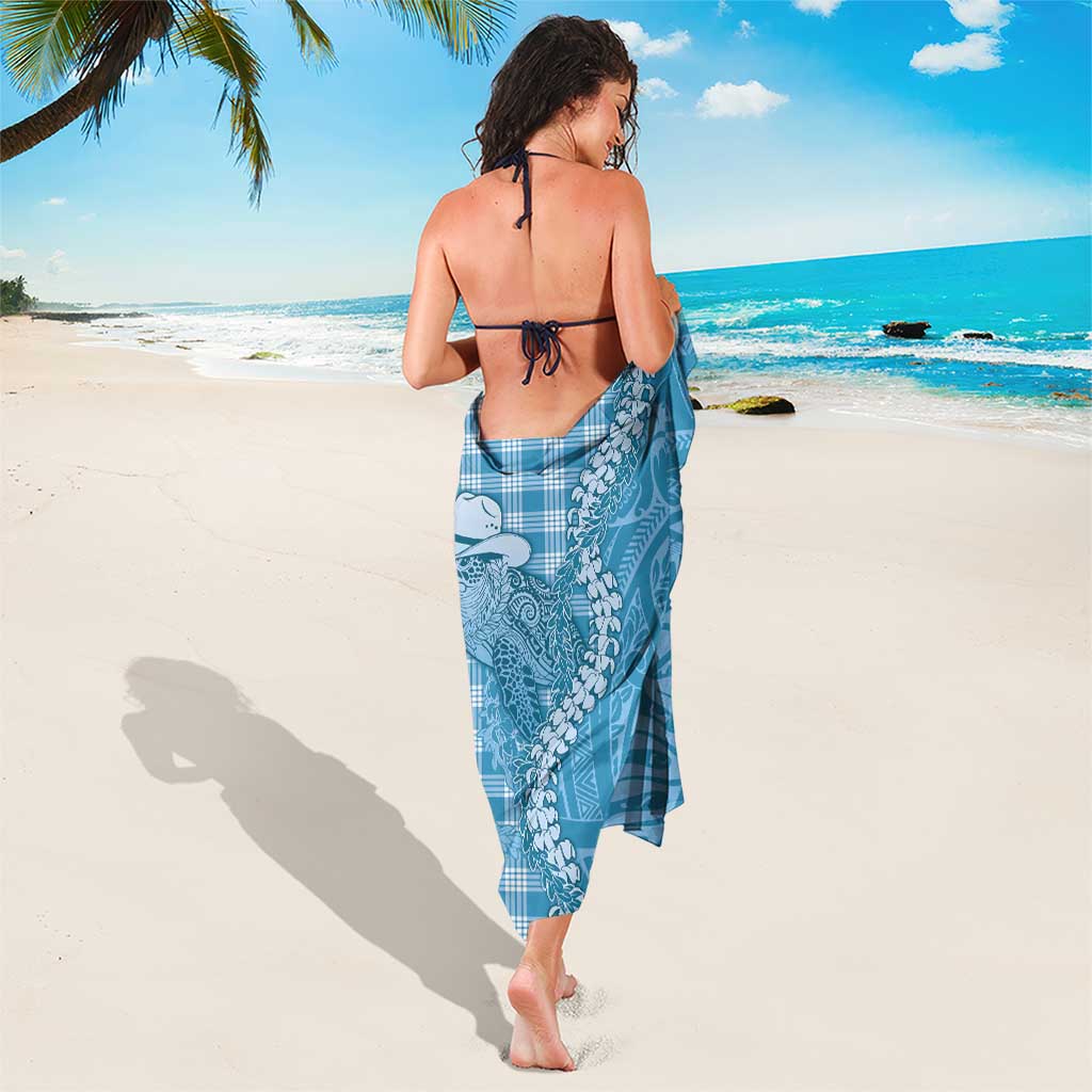 Blue Hawaii Palaka Cowboy Turtle Sarong Hawaiian Paniolo Puakenikeni Maile Lei - Polynesian Pride