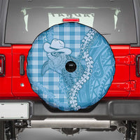 Blue Hawaii Palaka Cowboy Turtle Spare Tire Cover Hawaiian Paniolo Puakenikeni Maile Lei DT05 - Polynesian Pride