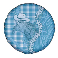 Blue Hawaii Palaka Cowboy Turtle Spare Tire Cover Hawaiian Paniolo Puakenikeni Maile Lei DT05 - Polynesian Pride