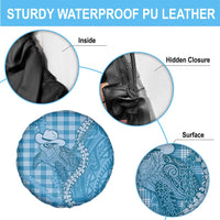 Blue Hawaii Palaka Cowboy Turtle Spare Tire Cover Hawaiian Paniolo Puakenikeni Maile Lei DT05 - Polynesian Pride