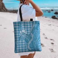 Blue Hawaii Palaka Cowboy Turtle Tote Bag Hawaiian Paniolo Puakenikeni Maile Lei DT05 - Polynesian Pride