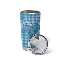 Blue Hawaii Palaka Cowboy Turtle Tumbler Cup Hawaiian Paniolo Puakenikeni Maile Lei DT05 - Polynesian Pride