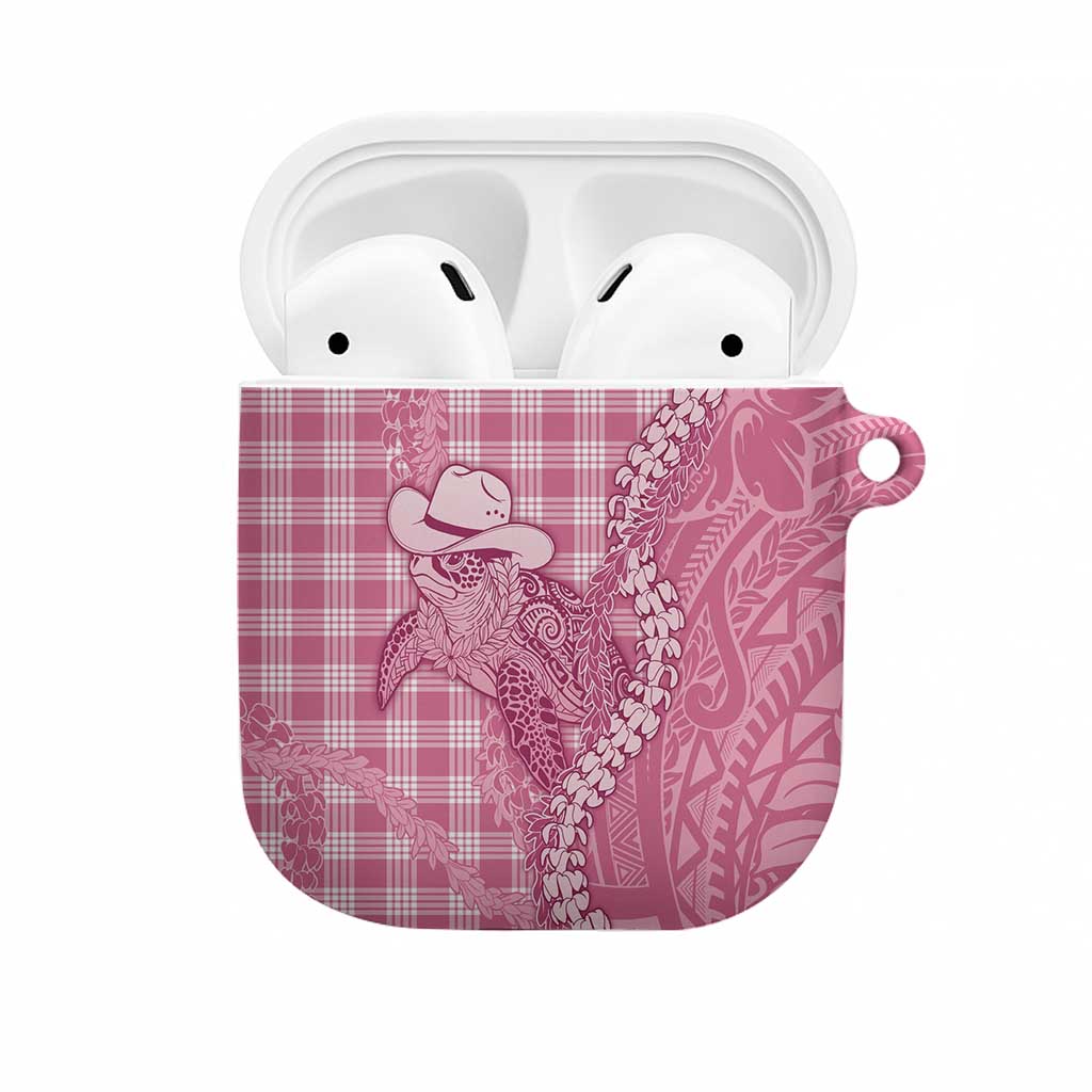 Pink Hawaii Palaka Cowboy Turtle AirPods Case Hawaiian Paniolo Puakenikeni Maile Lei DT05 Pink - Polynesian Pride
