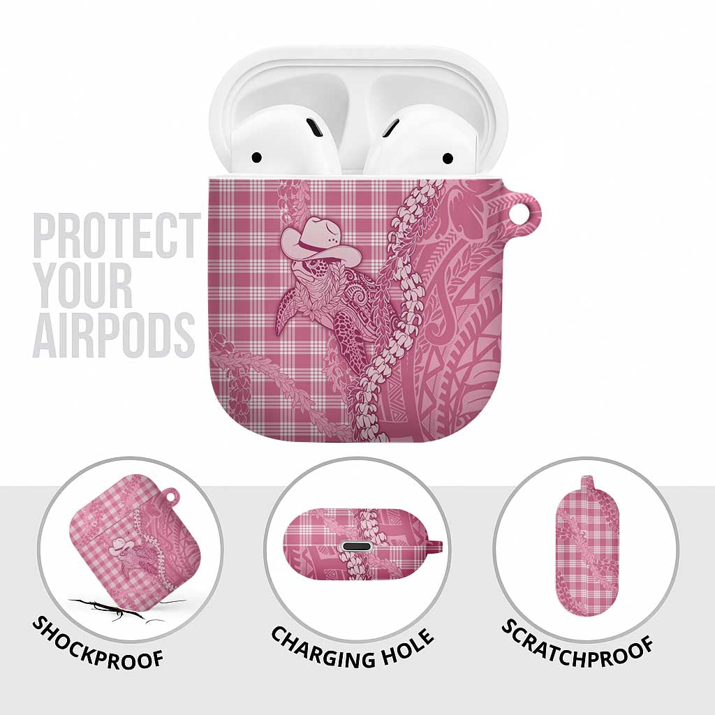 Pink Hawaii Palaka Cowboy Turtle AirPods Case Hawaiian Paniolo Puakenikeni Maile Lei DT05 - Polynesian Pride