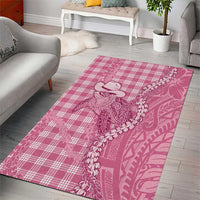 Pink Hawaii Palaka Cowboy Turtle Area Rug Hawaiian Paniolo Puakenikeni Maile Lei DT05 - Polynesian Pride