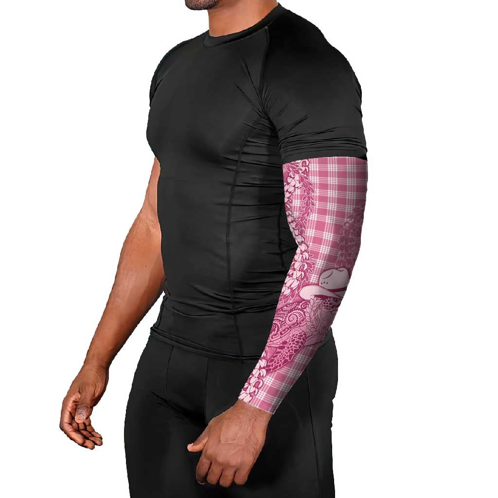 Pink Hawaii Palaka Cowboy Turtle Arm Sleeves Hawaiian Paniolo Puakenikeni Maile Lei DT05 - Polynesian Pride