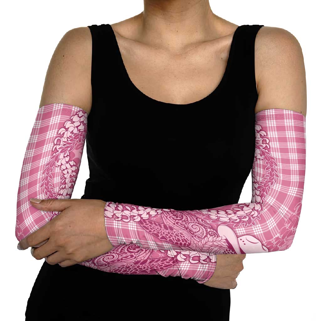 Pink Hawaii Palaka Cowboy Turtle Arm Sleeves Hawaiian Paniolo Puakenikeni Maile Lei DT05 - Polynesian Pride