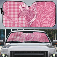 Pink Hawaii Palaka Cowboy Turtle Auto Sun Shade Hawaiian Paniolo Puakenikeni Maile Lei DT05 Pink - Polynesian Pride