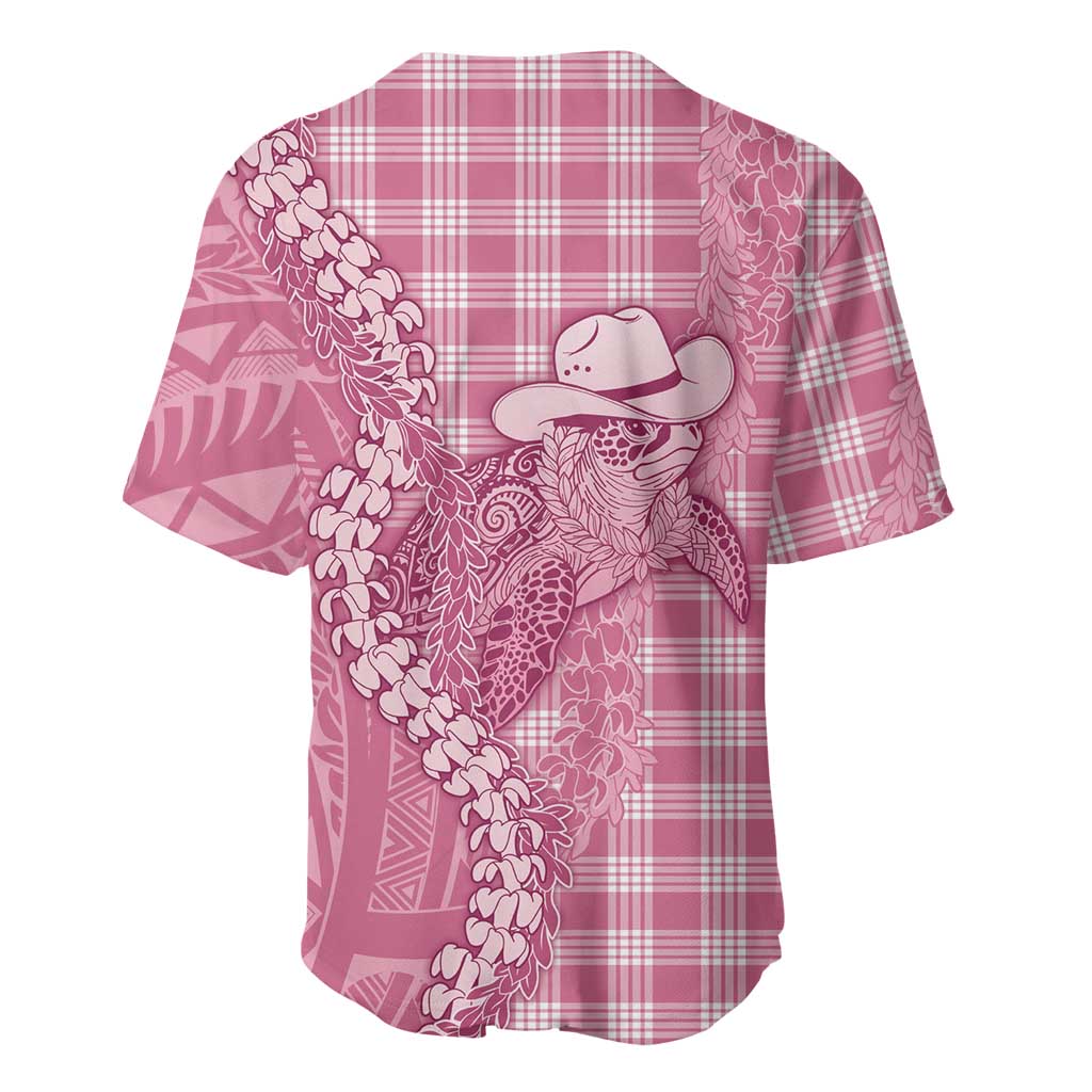 Pink Hawaii Palaka Cowboy Turtle Baseball Jersey Hawaiian Paniolo Puakenikeni Maile Lei DT05 - Polynesian Pride