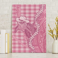 Pink Hawaii Palaka Cowboy Turtle Canvas Wall Art Hawaiian Paniolo Puakenikeni Maile Lei DT05 Without Frame Pink - Polynesian Pride