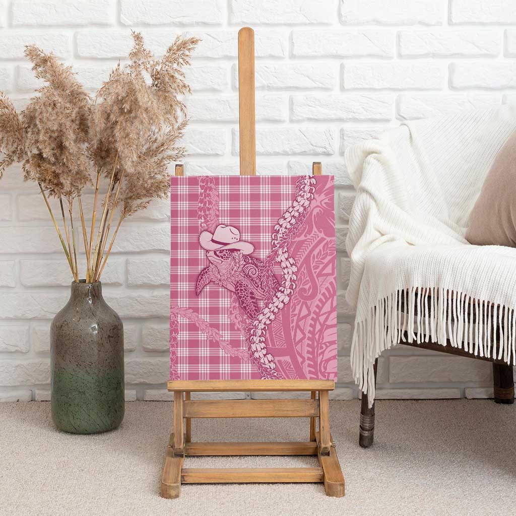 Pink Hawaii Palaka Cowboy Turtle Canvas Wall Art Hawaiian Paniolo Puakenikeni Maile Lei DT05 - Polynesian Pride