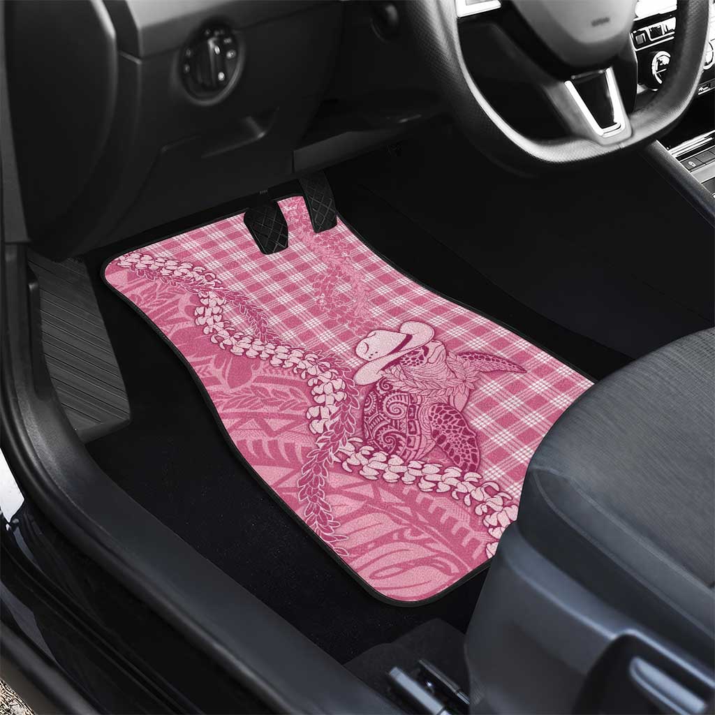 Pink Hawaii Palaka Cowboy Turtle Car Mats Hawaiian Paniolo Puakenikeni Maile Lei DT05 - Polynesian Pride