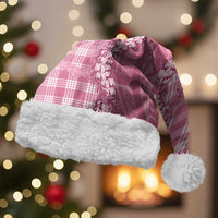 Pink Hawaii Palaka Cowboy Turtle Christmas Santa Hat Hawaiian Paniolo Puakenikeni Maile Lei DT05 With Fur Pink - Polynesian Pride