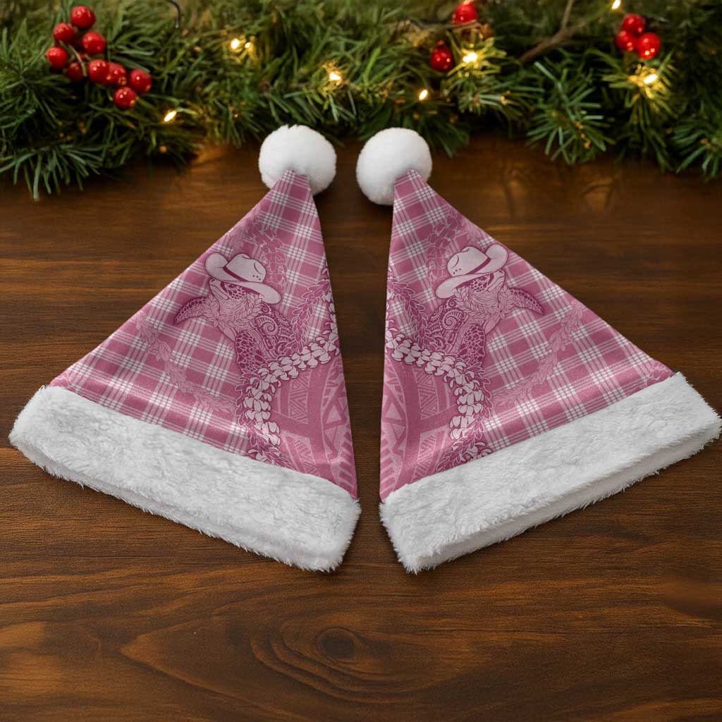 Pink Hawaii Palaka Cowboy Turtle Christmas Santa Hat Hawaiian Paniolo Puakenikeni Maile Lei DT05 - Polynesian Pride