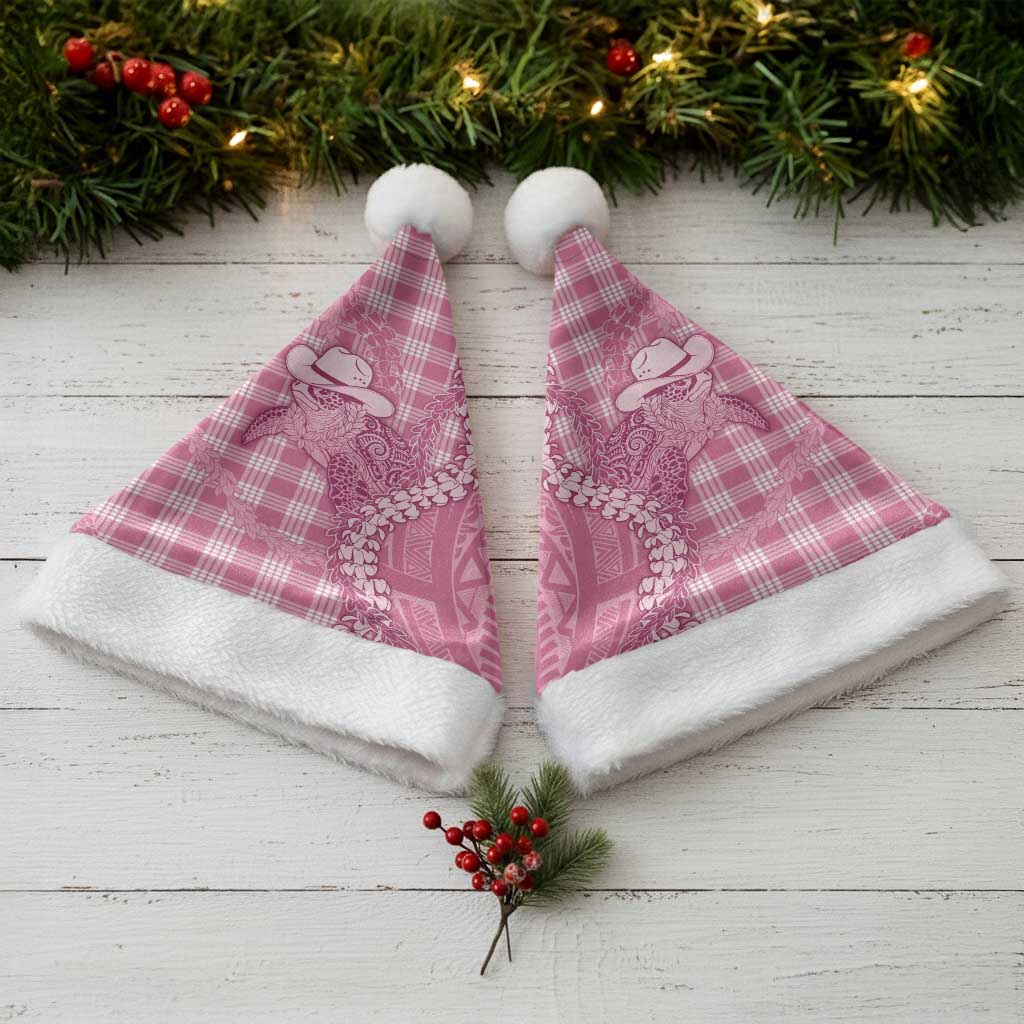 Pink Hawaii Palaka Cowboy Turtle Christmas Santa Hat Hawaiian Paniolo Puakenikeni Maile Lei DT05 - Polynesian Pride