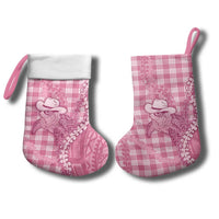 Pink Hawaii Palaka Cowboy Turtle Christmas Stocking Hawaiian Paniolo Puakenikeni Maile Lei DT05 - Polynesian Pride