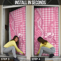 Pink Hawaii Palaka Cowboy Turtle Door Cover Hawaiian Paniolo Puakenikeni Maile Lei DT05 - Polynesian Pride