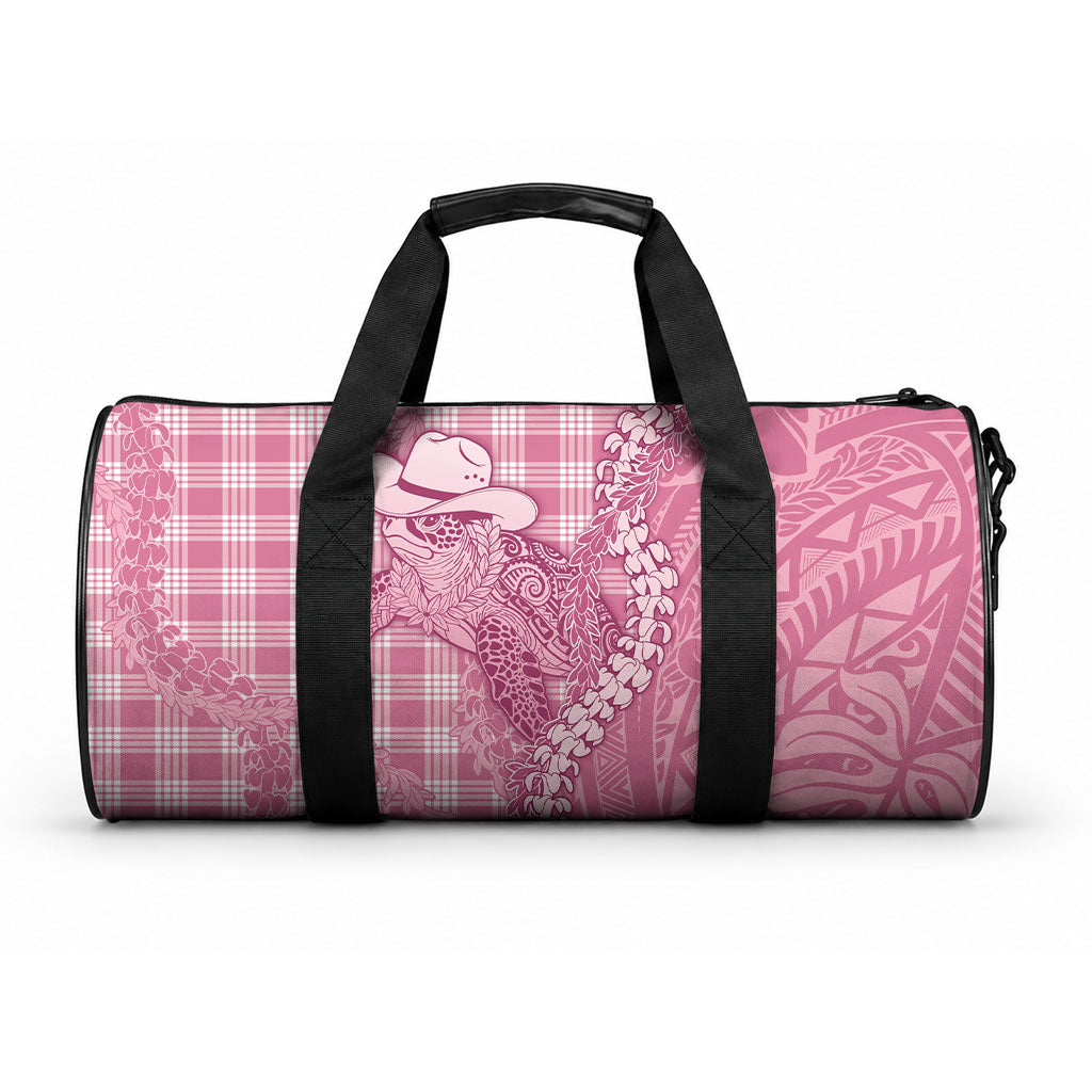 Pink Hawaii Palaka Cowboy Turtle Duffle Bag Hawaiian Paniolo Puakenikeni Maile Lei