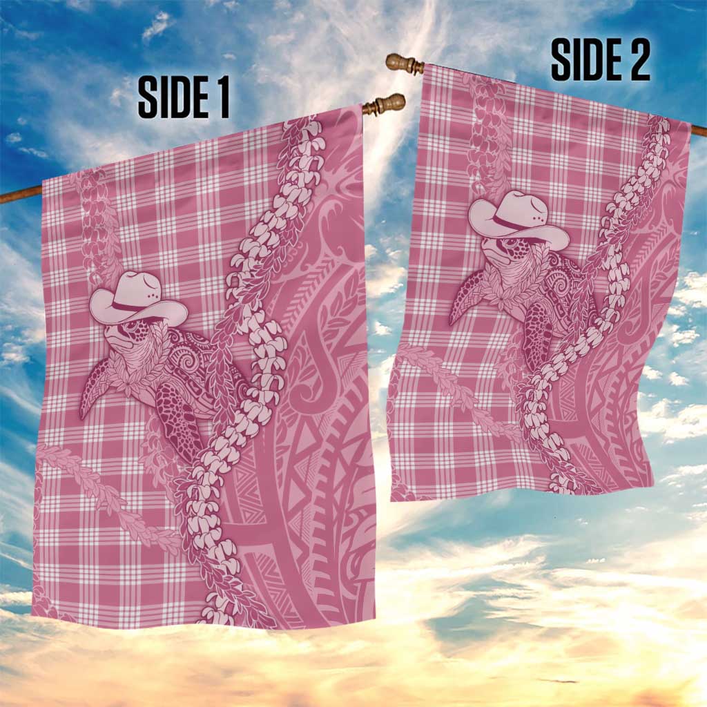 Pink Hawaii Palaka Cowboy Turtle Garden Flag Hawaiian Paniolo Puakenikeni Maile Lei DT05 - Polynesian Pride