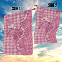 Pink Hawaii Palaka Cowboy Turtle Garden Flag Hawaiian Paniolo Puakenikeni Maile Lei DT05 - Polynesian Pride