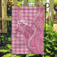 Pink Hawaii Palaka Cowboy Turtle Garden Flag Hawaiian Paniolo Puakenikeni Maile Lei DT05 Garden Flag Pink - Polynesian Pride